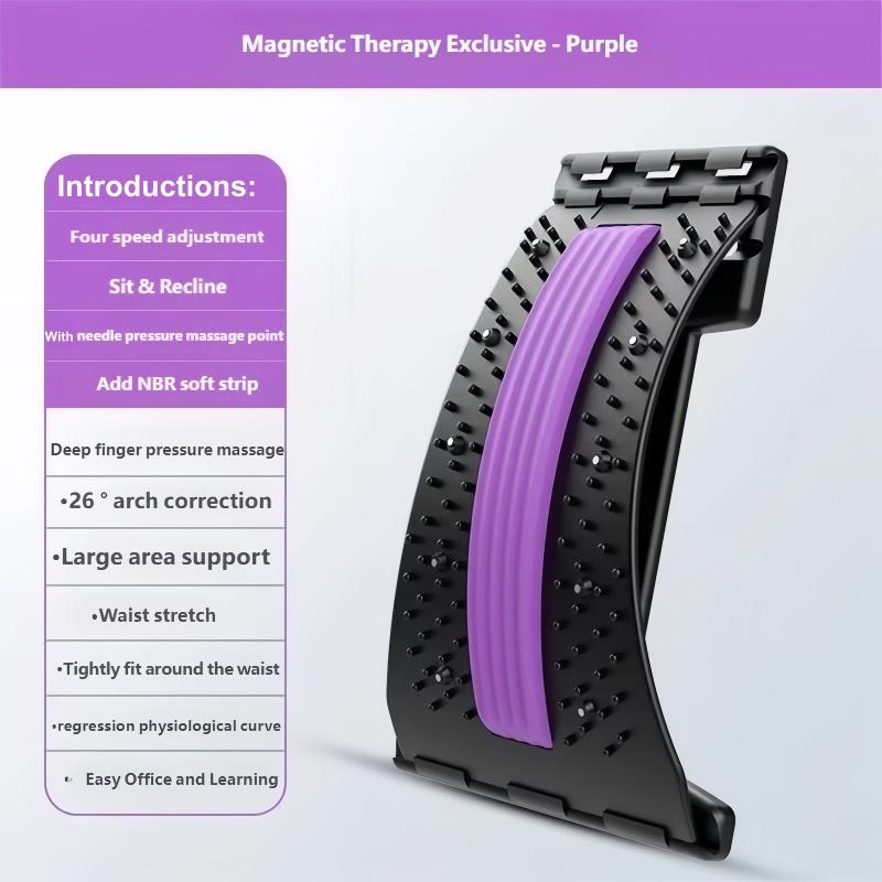 Multi-Level Back Stretching Device & Lumbar Support Massager, Adjustable Spinal Pain Relief for Bed Chair Car Home Office