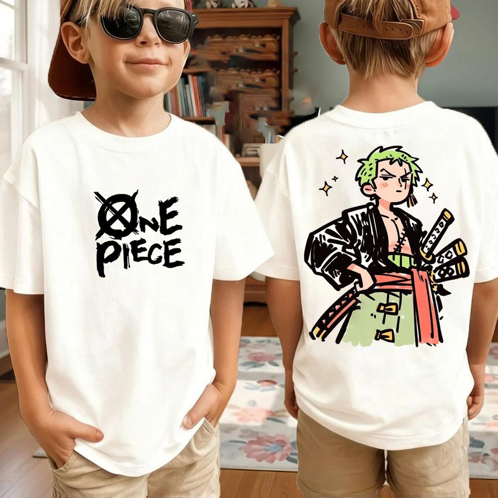 Japanese Anime Bandai Printed Tshirt for Boys and Girls Harajuku Children Short Sleeved Childrens Tshirt Clothing