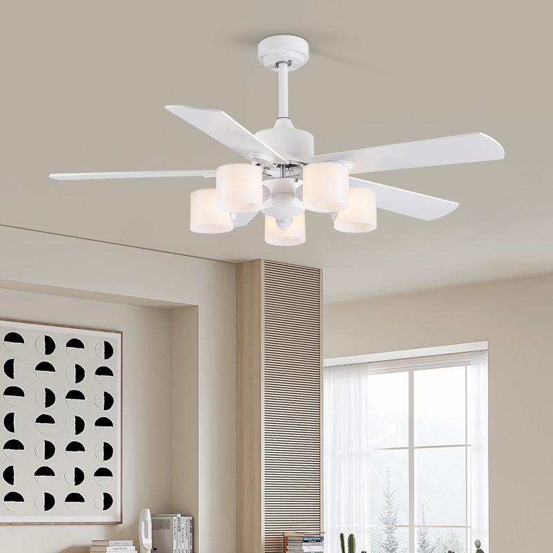 Потолочный вентилятор с подсветкой в скандинавском стиле, бесшумный, с люстрой для гостиной, спальни или ресторана.