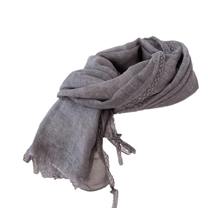 95*195 см легкий летний шарф легкая шаль накидка льняные шарфы для женщин солнцезащитный платок