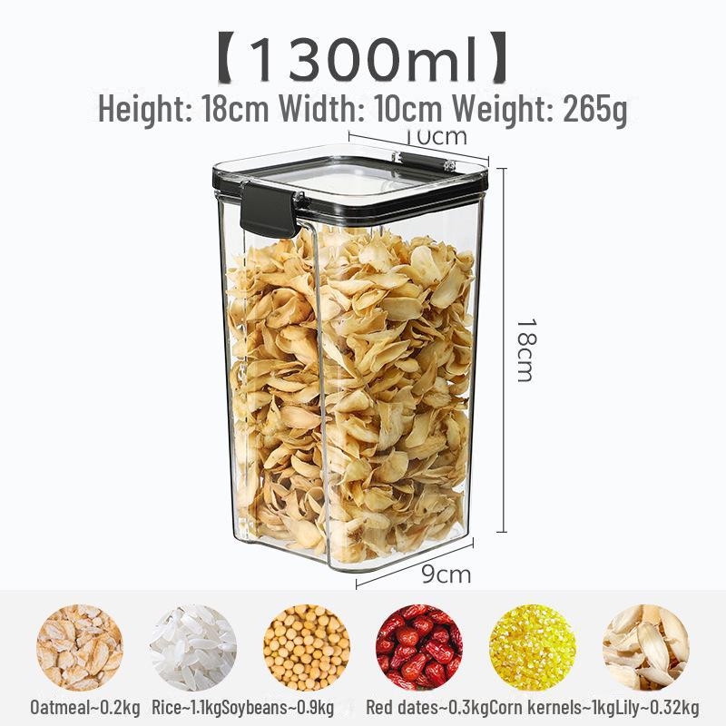 Утолщенная квадратная прозрачная банка для хранения зерна и круп