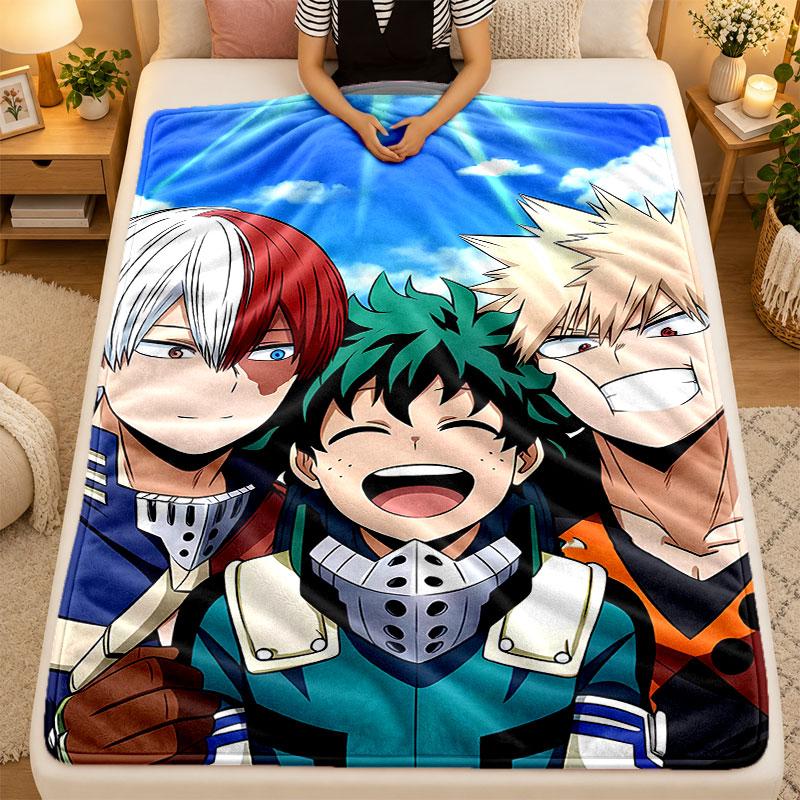 Flannel BlanketMy Hero Academia Warm Soft Throw Blanket for Indoor Sofa Bed Living Room Use