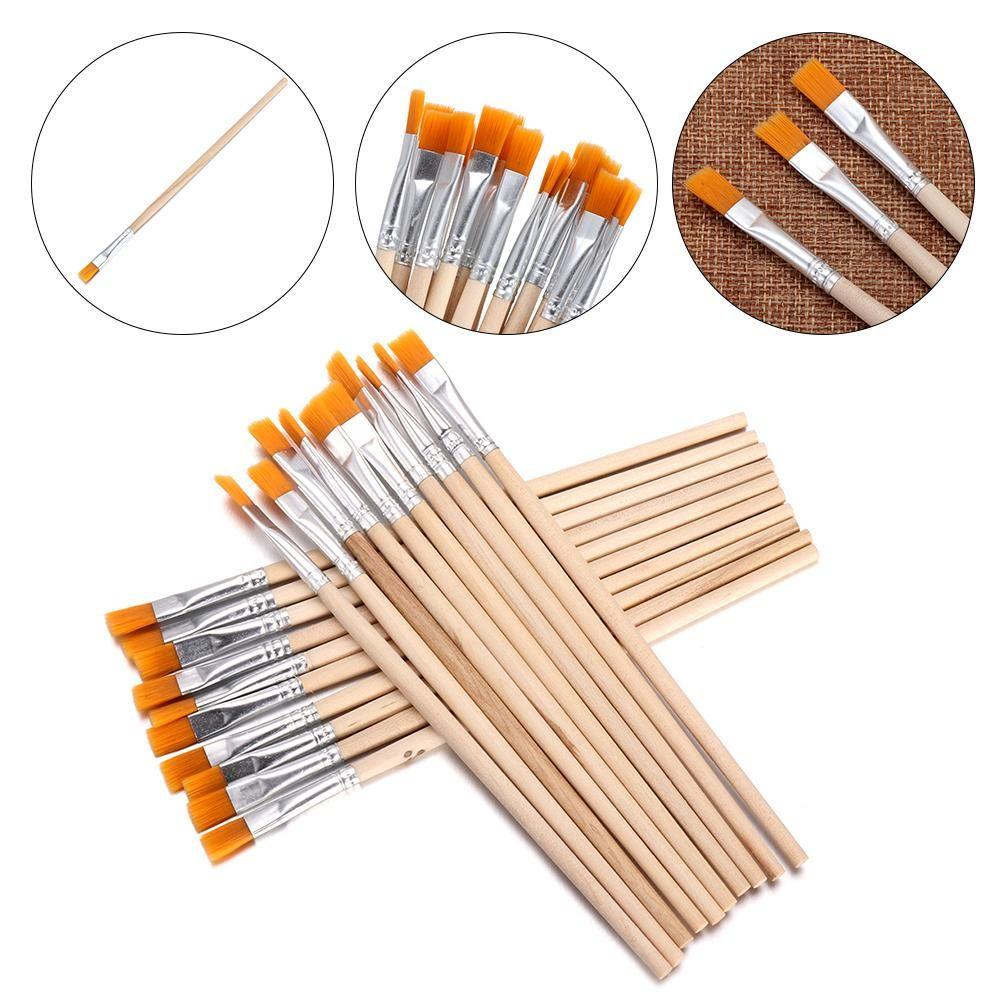 10pcs Calligraphy Wood Handle Watercolor Drawing Brush Hook Line Pen Painting Pen Paint Brushes