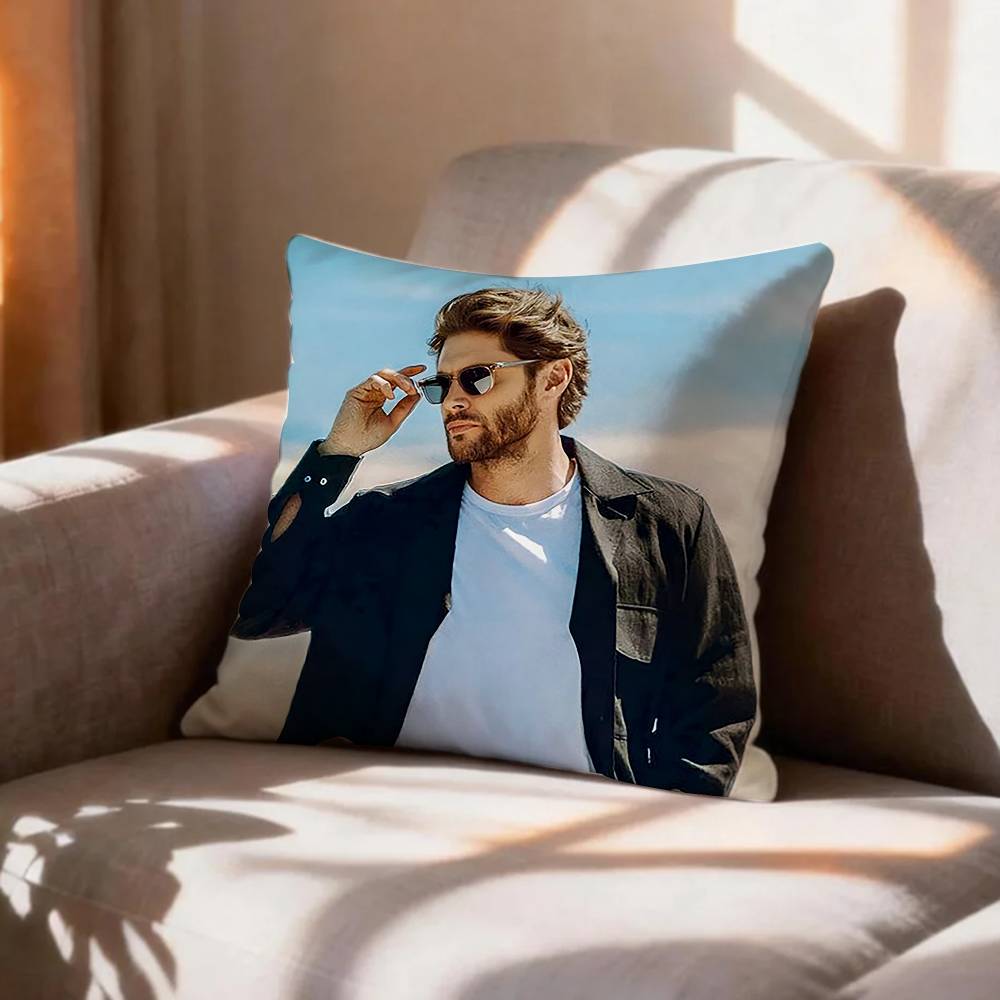 Vintage American JJensen Ackles Pillow Case Pattern Printed Pillowcase For Living Room Sofa Cushion Cover