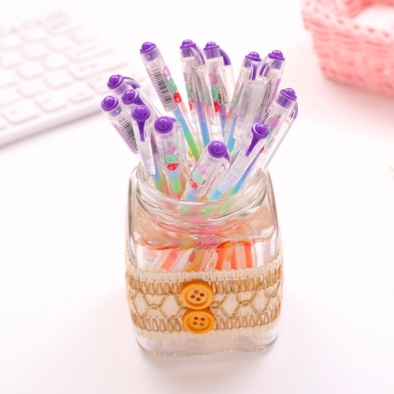 1 шт. корейские канцелярские принадлежности мультфильм милый прекрасный конфетный текст маркер гелевые ручки школьные принадлежности для школьников изменение 7 цветов рисовать