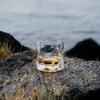 1pc 260ml/8.8oz Crumple Style Whisky Glass Irregular Faceted Wine Cup Whisky Tumbler Suitable For Restaurant Bar