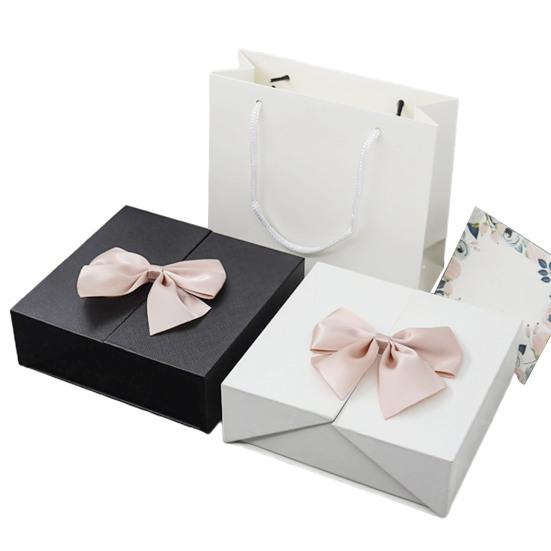 Квадратная шкатулка с двойными дверцами и дизайном бантика для ювелирных изделий, помады, подарочной упаковки, дисплей