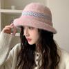 Bucket Hat Women's Autumn and Winter Light Luxury Style Versatile Bucket Hat Windproof Warmth Ear Protection Woolen Fisherman Hat