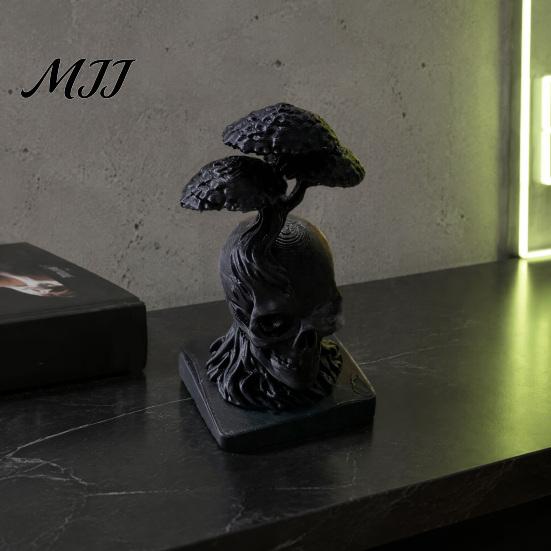 Прочная статуэтка из материала PLA, 3D-печатная фигурка Дерева Жизни Череп, Готический настольный орнамент для Dark Academia, Домашние аксессуары, Декор для офиса,