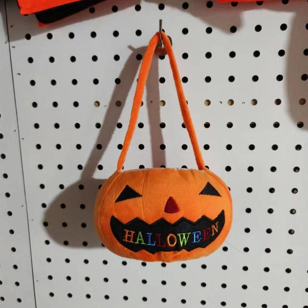 Trick or Treat Halloween Candy Bag Cloth Stuffed Cotton Tote Bags Pumpkin Candy Bucket Children