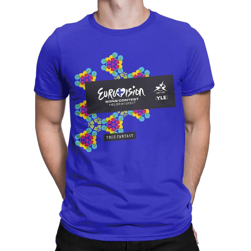 Men Eurovision Song Contest 2007 T Shirts  Pure Cotton Tops Funny Short Sleeve Round Collar Tees Original T-Shirt