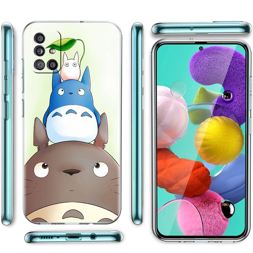 Мягкий чехол для телефона Samsung Galaxy A51 A21s A71 A12 A31 A52 A41 A32 A02s A11 A72 A42, прозрачная задняя крышка, Funda Studio Ghibli Totoro