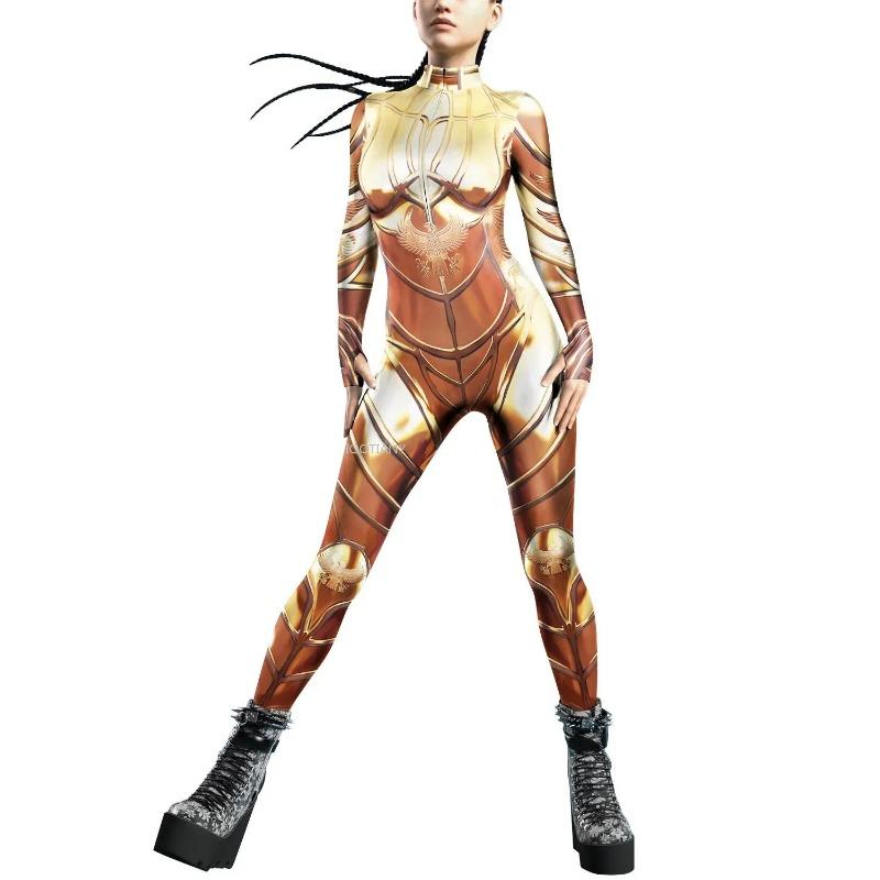 Women's Bodysuit Role Play Robot Adult Costume Colorful Texture Print Bodysuit Clothing Halloween Carnival Costume 2025