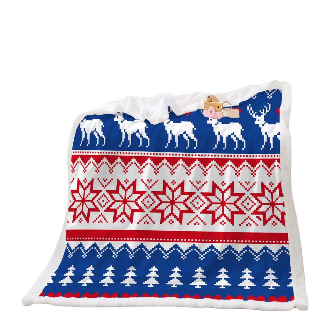 Blanket 2D Digital Printing Christmas Lamb Fleece Crystal Fleece Blanket Blanket