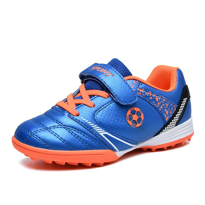 Весенне-осенние новые детские футбольные бутсы для мальчиков и девочек, спортивная обувь для тренировок на траве, кроссовки для бега со сломанными ногтями на липучке
