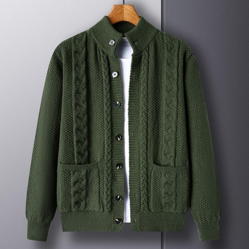 Vintage Jacquard Loose Knit Cardigan Men S Casual Thick Winter Sweater
