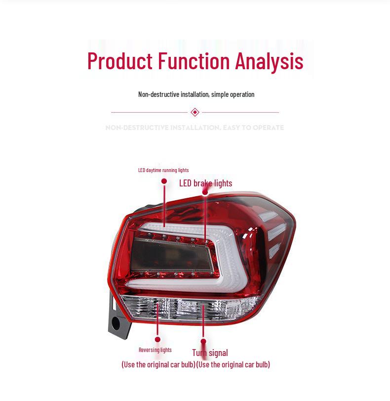 LED Taillight Assembly for 2012-2017 Subaru XV - Smoked Black with Daytime Running & Brake Light