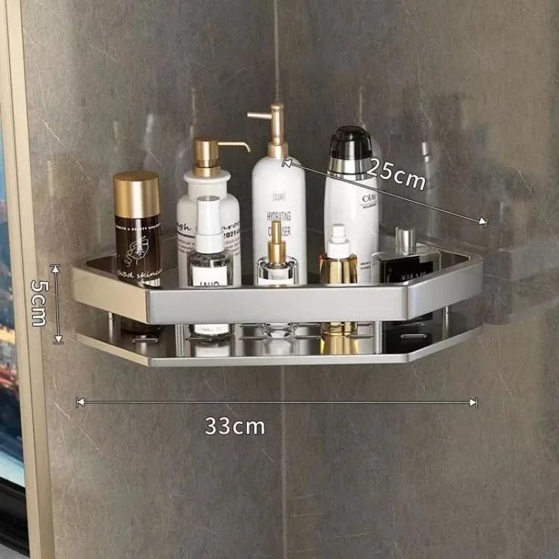 Угловая полка без перфоратора, полка для ванной комнаты, настенный держатель для душа, алюминиевый держатель, органайзер для ванной комнаты и кухни, аксессуары