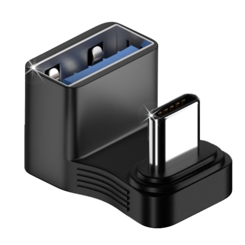 USB C 180° Адаптер, USB Type C Г-образный Адаптер, 180-градусный USB C Папа на USB 3.0 Мама Адаптер Конвертер Удлинитель