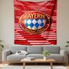 Printed Tapestry - Bayern Munchen 3D Crystal Badge Logo Red Stripes Football Club for Bohemian Home