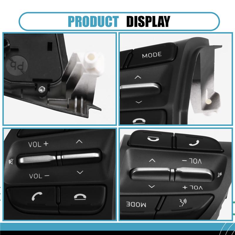 Durable-Steering Wheel Switch Button Radio Cruise Control Switch Button For Hyundai I10 I30 Veloster Kona Left 96710-J9030