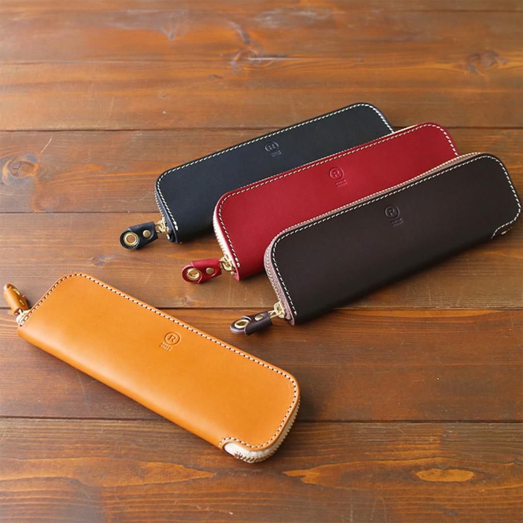 Porco Rosso Leather Pencil Case with Made from Genuine Tochigi Simple Camel Color for Men and Women Tray, Leather, Design, [sokunou]