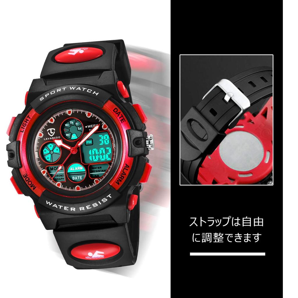 Часы для мальчиков, спортивные часы для активного отдыха, многофункциональные, водонепроницаемые, с оповещением, датой, днем, двойное время, светодиодный аналоговый дисплей, для девочек и мальчиков, цифровые часы для детей