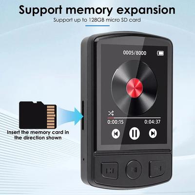MP3-плеер Портативный Спортивный Клип Walkman Звук Hi-Fi Совместимый с Bluetooth 5.2 Студенческий Walkman 1,8-дюймовый Экран с FM-радио Электронная книга
