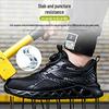 Men's Breathable Steel Toe Work Shoes - Lightweight, Odor-Resistant, Anti-Smash, Anti-Puncture, Wear-Resistant Fly-Knit Design.