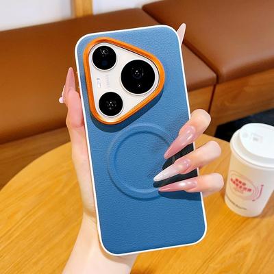 Чехол с текстурой кожи для Huawei Pura 90 Pro Max 90 pro 80 Ultra 70 Pro + Тонкий Ударопрочный Чехол с Защитой Выступающей Камеры