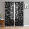 Black Skull Sheer Curtains Living Room Window Tulle Curtains For Bedroom Kitchen Home Decoration Voile Drapes