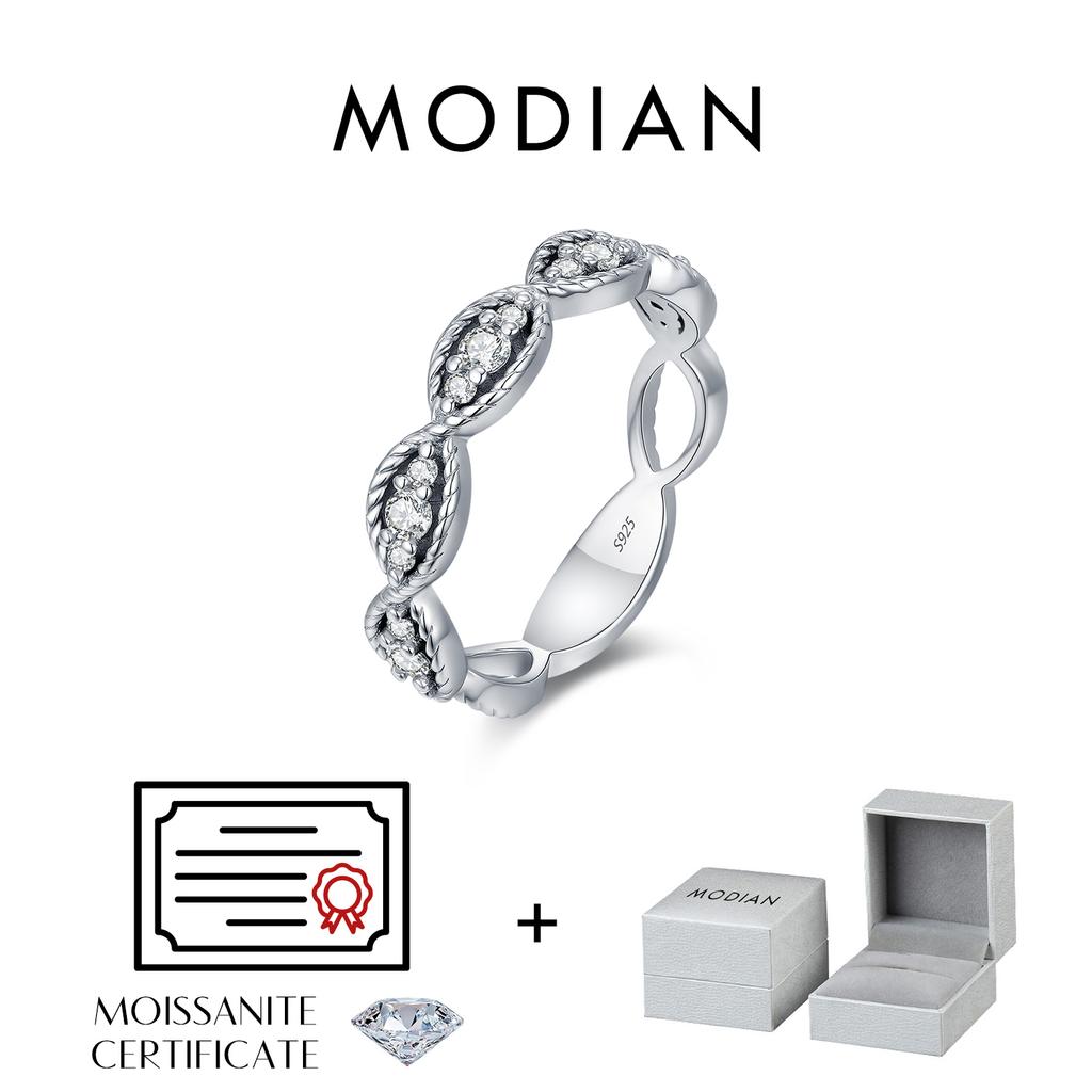 MODIAN Dazzling D Color Rectangle Moissanite Stackable Rings 925 Sterling Silver Eternity Band Rings For Women Fine Jewelry