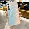 KEYSION Чехол с узором «градиентная волна» для Samsung A16 A06 A55 5G A35 A25 A15 Матовый чехол для телефона Galaxy A54 A34 24 A14 A53 A52