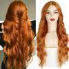 Synthetic Long Orange Golden Honey Wave Wig With Bright Spots Cosplay Wig Ladies Heat-resistant Middle Wig