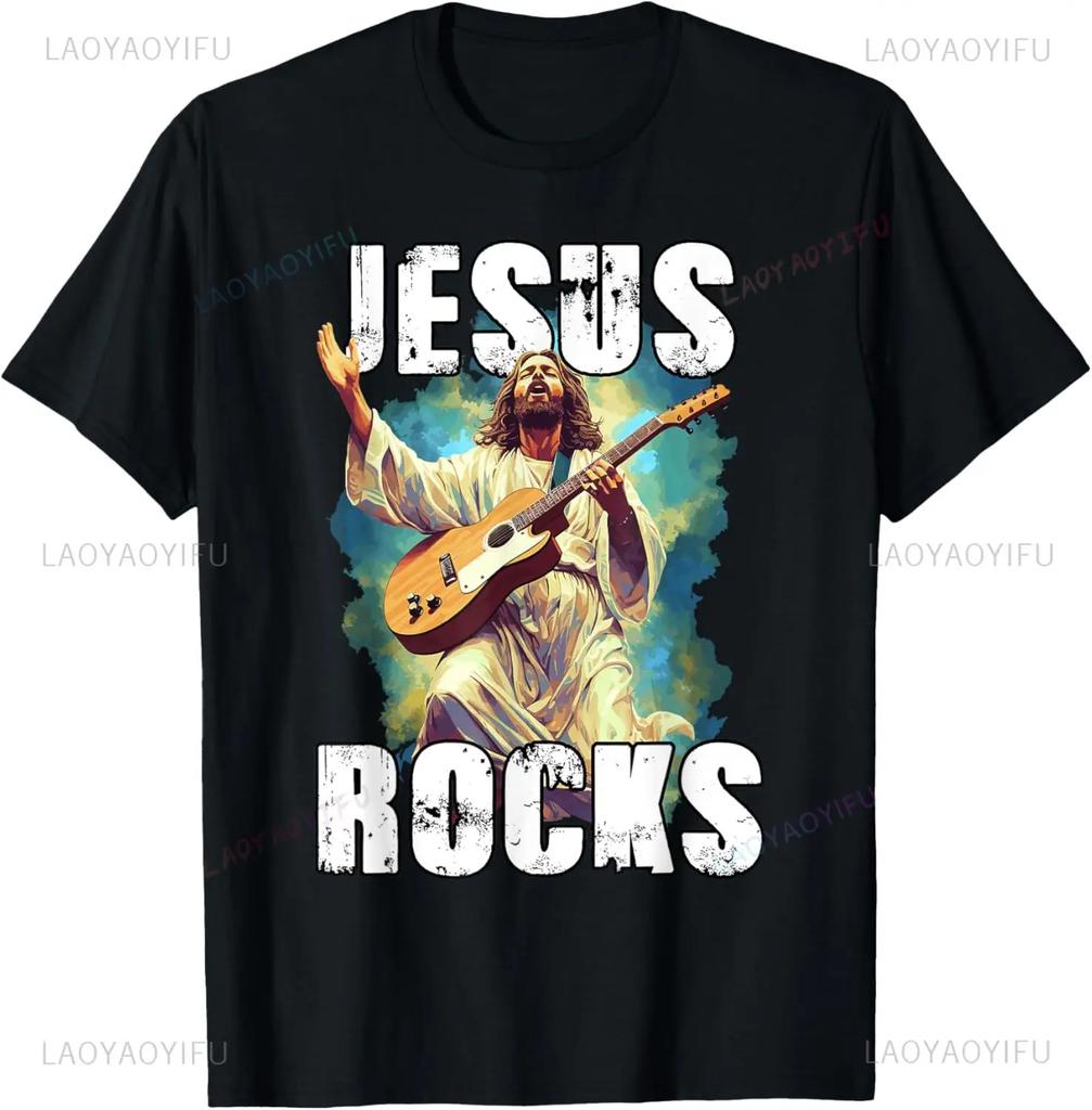 Jesus and Motorcycles Makes Me Happy Funny Christian Biker TShirt Graphic T Shirts Print on Demand Camisas Streetwear