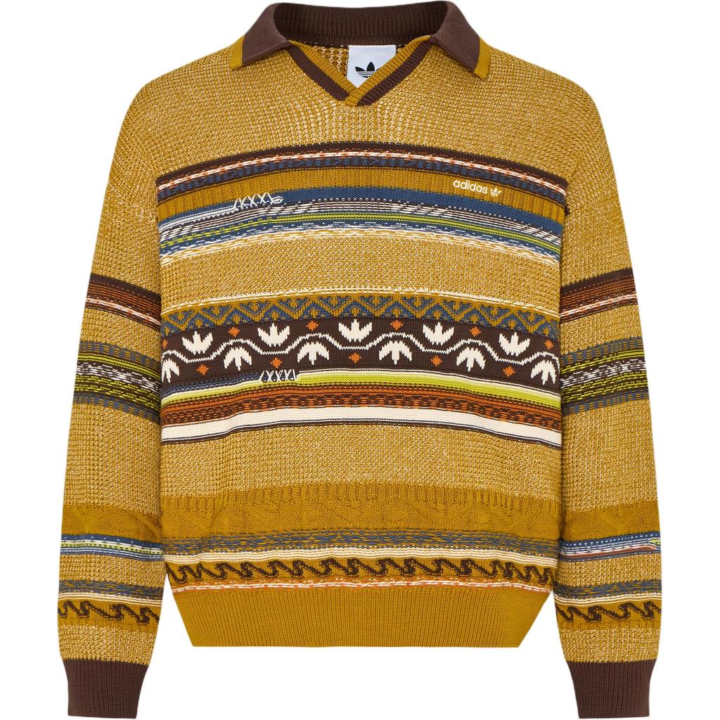 Мужская вязаная одежда Adidas Originals Мужская Victory Gold Воротник-поло Умеренный