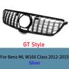 For Mercedes ML W166 2012-2015 Front Bumper Grille ABS Gloss Black Sport Mesh Grill  Tuning Accessories ML300 ML350 ML400