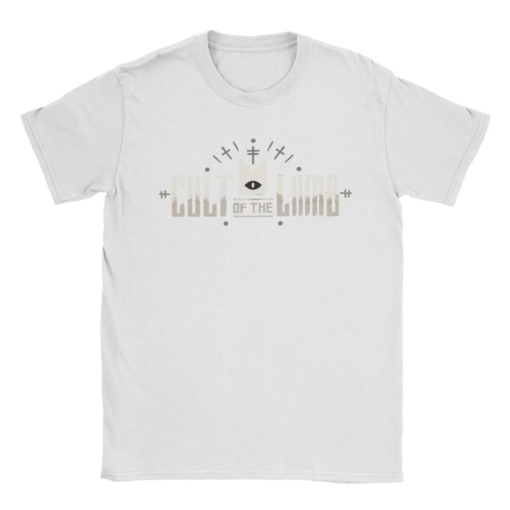 Cult of the Lamb Title TShirts for Men Humor Pure Cotton Tees Round Neck Short Sleeve T Shirt Summer Tops