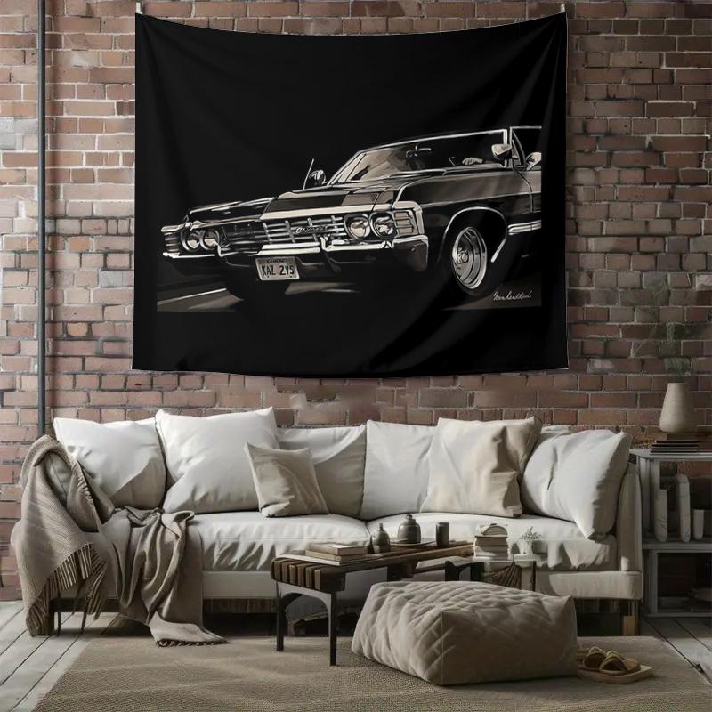 unframed Vintage Muscle Car Tapestry Wall Hanging Classic Car Decor Automotive Art Man Cave Gift Racing Poster Speed Decor Retro