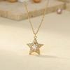 High-end temperament light luxury full of zirconium stars gold-plated pendant necklace women's fashion five-pointed star collarbone chain new