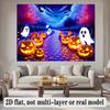 Party Backdrop Halloween Flat Banners Spooky Pumpkin Ghosts Cobblestone Path Celebrations Photo Background Decor Front Door Decor