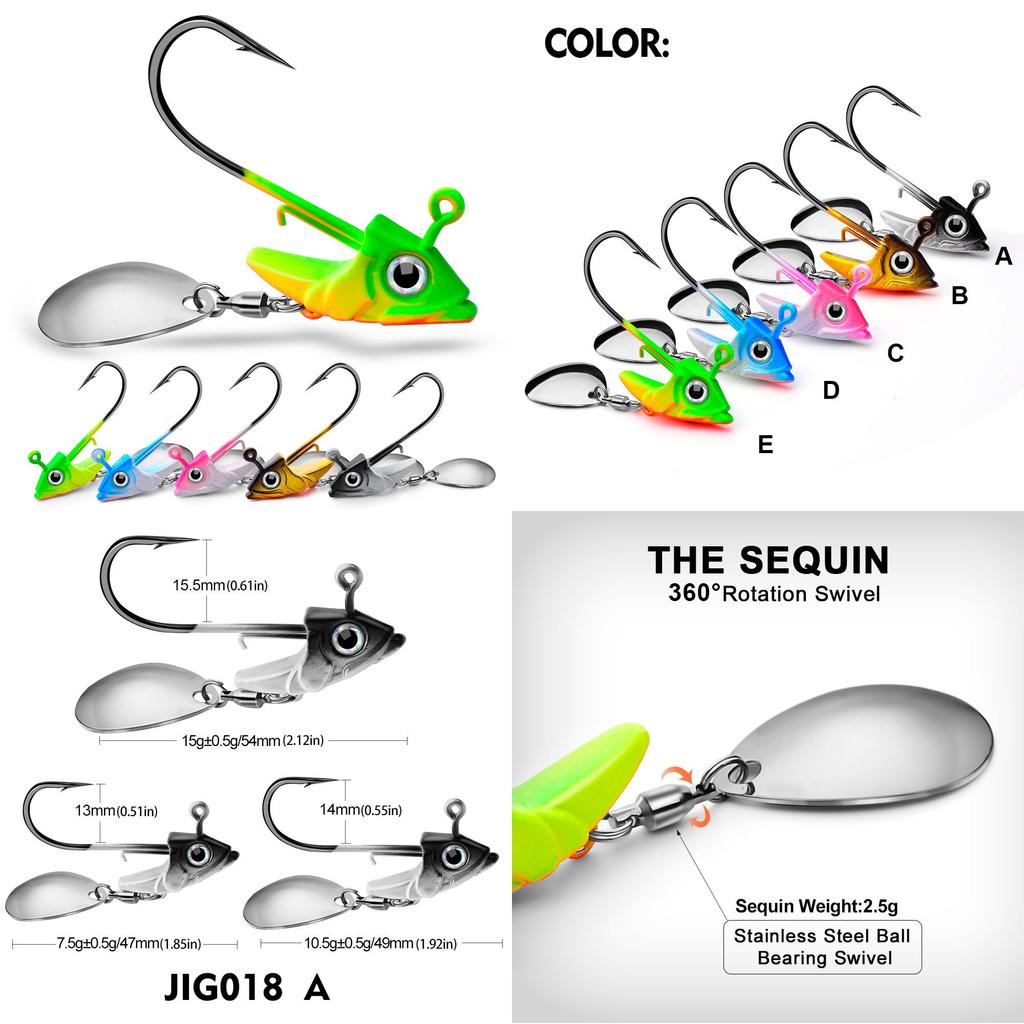 Proberos Jig018 Рыболовная приманка с джиг-головкой и мягкой рыбой Вес 7 г 10 г 15 г Идеально подходит для донной рыбалки в Северной Америке