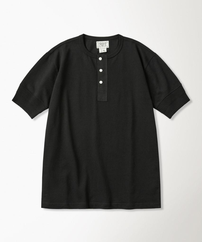 Beulonseun Винтажная футболка-henley с коротким рукавом Черная