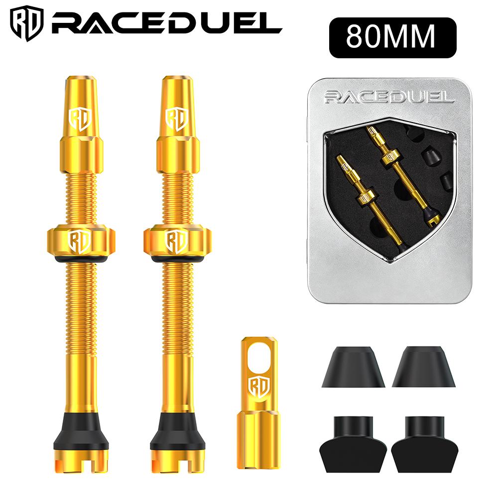 RACEDUEL Bicycle Tubeless Valve 44MM 60MM 80MM Bicycle Tubeless Tire Valve Stem Ultralight Road Bike Vacuum Presta Valves Valve Stems 1
