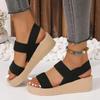 Fashion Wedge Shoes for Women 2025 New Summer Women's Sandals Lightweight and Comfortable Platform Sandals Simple Black Ladies Sandals
