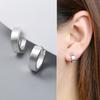 (1 Pair 2P)P1330W Silver 925 Matte Ring Piercing One-Touch Earrings