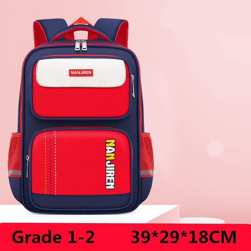 British Style New Childrens Students Schoolbag Ridge Protection Load Relief Lightweight Large Capacity Waterproof School Backpack