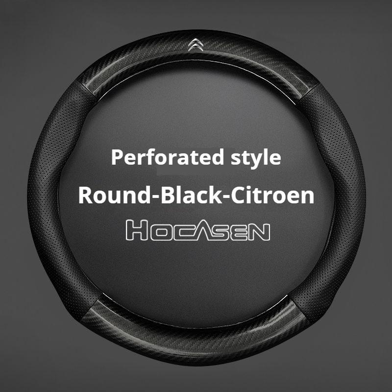 Carbon Fiber leather Steering Wheel Cover For Citroen C1 C2 C3 C4 C5 C6 C4L Berlingo Picasso Aircross Sega Ely See Accessories aik256