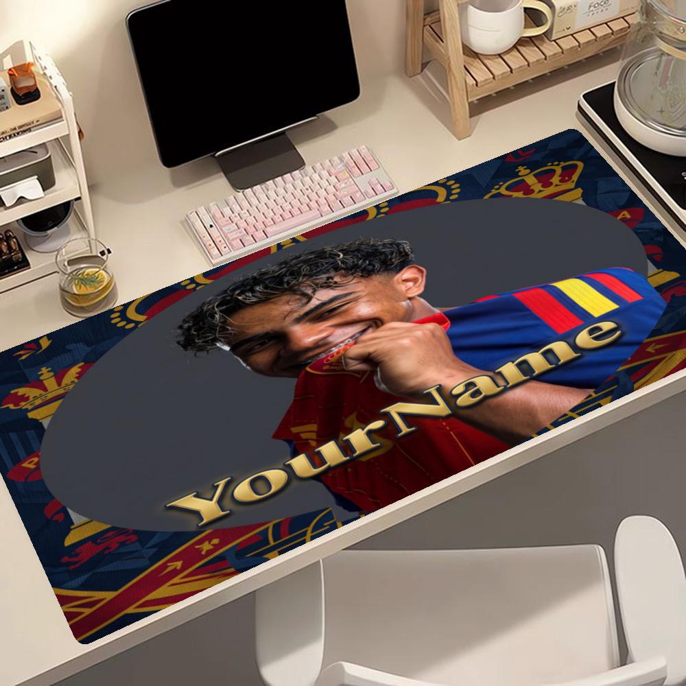 Lamine Yamal Personalized Text Mouse Pad Gamer Mousepad Hd Print Desk Pad Nonslip Rubber Base Office Desk Accessory
