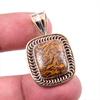 Natural Maryam Jasper 925 Solid Sterling Silver Gift TwoTone Pendant 1.25" P4W24